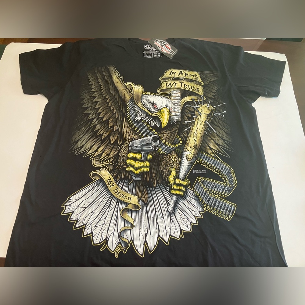 IN ARMS WE TRUST / 7.62 DESIGN - 100% COTTON / S-SLEEVE MILITARY T-SHIRT XXL NEW